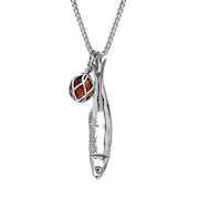 Sterling Silver Emma Stothard Silver Darling Amber Float Medium Charm Necklace, P3594.