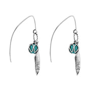 Sterling Silver Emma Stothard Silver Darling Turquoise Float Charm Hook Earrings, E2582_2