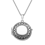 Sterling Silver Greek Edge Oval Keepsake Locket P3541