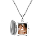 Sterling Silver Rectangle Keepsake Locket, P2628.