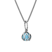 Sterling Silver Turquoise Emma Stothard Silver Darling 6mm Float Charm Necklace, P3584.