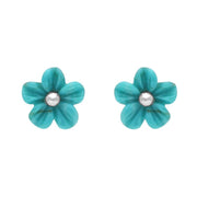 Sterling Silver Turquoise Tuberose Desert Rose Two Piece Set