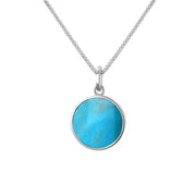 Sterling Silver Turquoise Zodiac Cancer Round Necklace, P3603_2