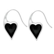 Sterling Silver Whitby Jet Heart Carrier Two Piece Set 