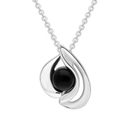 Sterling Silver Whitby Jet Open Sided Teardrop Pendant, P2544