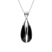 Sterling Silver Whitby Jet Pear Drop Two Piece Set P2714 E2016