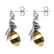Sterling Silver Amber Bee Stud Earrings E2424