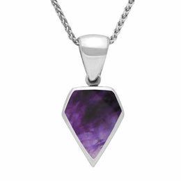 Sterling Silver Blue John Kite Shaped Necklace. P386.