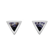 Sterling Silver Blue John Dinky Triangle Stud Earrings, E035.