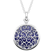 Sterling Silver Lapis Lazuli Flore Filigree Necklace P2339C