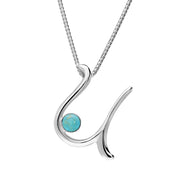 Sterling Silver Turquoise Love Letters Initial U Necklace P3468C