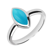 Sterling Silver Turquoise Marquise Ring. R404.
