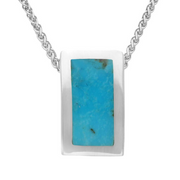 Sterling Silver Turquoise Oblong Necklace, P1160.