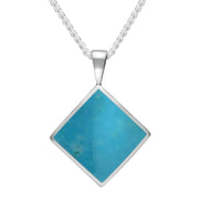 Sterling Silver Turquoise Small Rhombus Necklace P1806