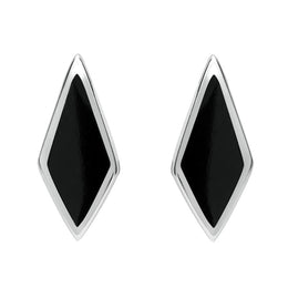 Sterling Silver Whitby Jet Dinky Diamond Two Piece Set