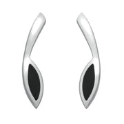 Sterling Silver Whitby Jet Marquise Toscana Four Piece Set. S003