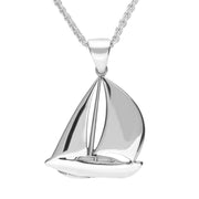 00038822 C W Sellors Sterling Silver Regatta Sail Boat Necklace, P1834.