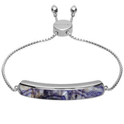 Sterling Silver Blue John Lineaire Long Bracelet B1071