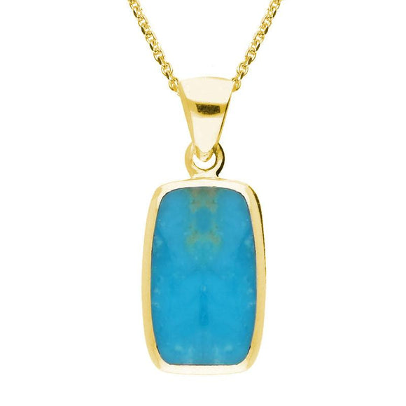 9ct Yellow Gold Whitby Jet Dinky Barrel Necklace P453