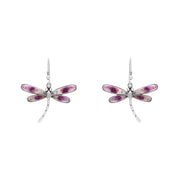 Sterling Silver Blue John Dragonfly Drop Earrings, E1865.