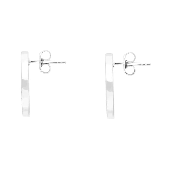 Sterling Silver Blue And White Mother Of Pearl Mosaic Earrings D