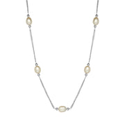 Sterling Silver Freshwater Pearl Necklet, N1063.