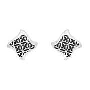 Sterling Silver Gothic Filigree Stud Earrings, E1590.