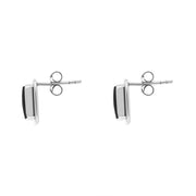 Sterling Silver Whitby Jet 8mm Square Stud Earrings