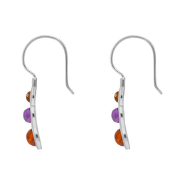 Sterling Silver Amber Amethyst Tapered Round Drop Earrings, E1157_2.
