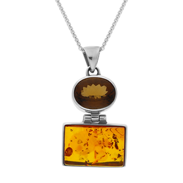 Sterling Silver Amber Beer Quartz Necklace D PUNQ0001426.