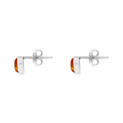 Sterling Silver Oval Amber Stud Earrings, E1740_2.