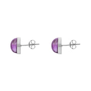 Sterling Silver Amethyst Round Stud Earrings, E1862_2.