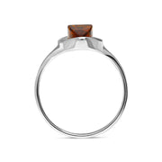 Sterling Silver Baltic Amber Open Marquise Ring