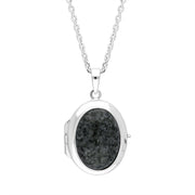 Sterling Silver Preseli Bluestone Oval Locket Pendant, P3411