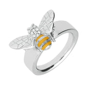 Sterling Silver Swarovski Crystal Enamel Bee Bee Three Piece Set, S228._4