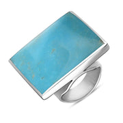 Sterling Silver Turquoise Jubilee Hallmark Collection Large Square Ring. R605_JFH.