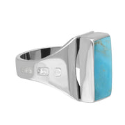 Sterling Silver Turquoise Jubilee Hallmark Collection Small Oblong Ring. R221_JFH._3