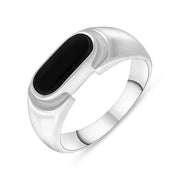 Sterling Silver Whitby Jet Oval Dodgem Ring, R075