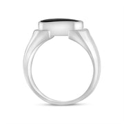 Sterling Silver Whitby Jet Oval Dodgem Ring