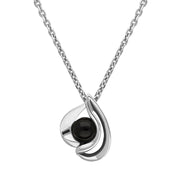 Sterling Silver Whitby Jet Open Sided Teardrop Pendant, P2544_2