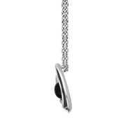 Sterling Silver Whitby Jet Open Sided Teardrop Pendant, P2544_3