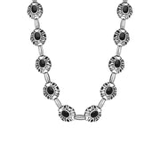 Sterling Silver Whitby Jet Openwork Necklace D 50.8GR